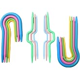 FDXGYH 14pcs U Shape Multicolor Bent Cable Stitch Holder Needles Plastic Twist Curved Hand Knit Knitting Needles