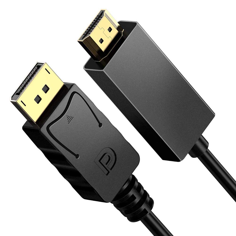 VMOJO 1.8m DisplayPort to HDMI Cable, High Speed incl. Audio Transmission | Full HD 1080p | Compatible with Apple/PC/Desktop/Laptop