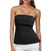 AUTOMET Going Out Tube Tops for Women 2026 Trendy Summer Off Shoulder Backless Cute Work Shirts Vacation Top Y2k Outfits