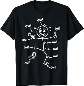 Funny Ow Ow Ow Ow Saying Body Pain Character Humor Sarcastic T-Shirt