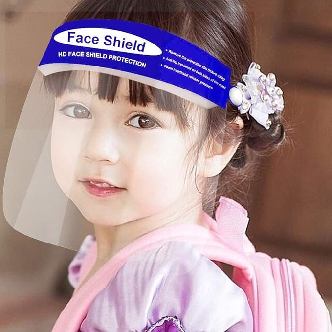 5 Pack Safety Face Shield for Kids Ultra Clear Reusable Face Shields