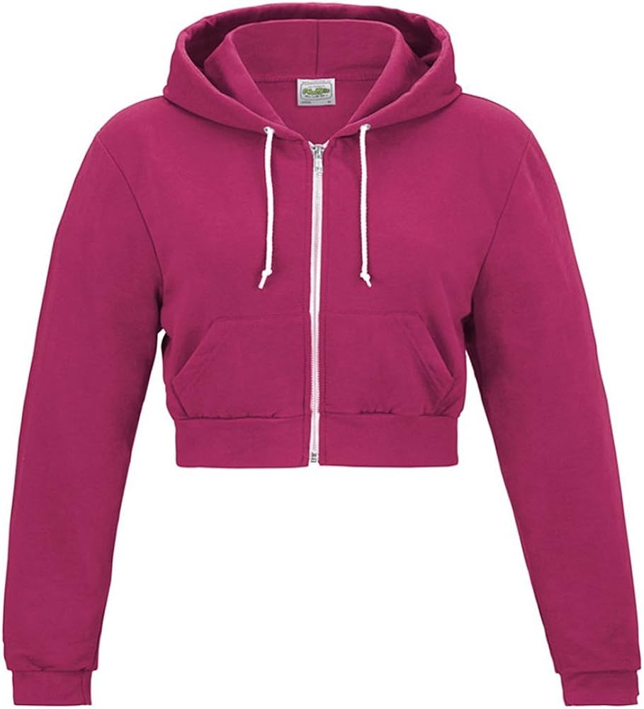 hot pink crop top hoodie