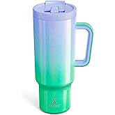 Meoky 40 oz Tumbler with Handle and Flip Straw, 100% Leakproof Tumbler with Lid and Straw, Stainless Steel Insulated Cup, Cupholder Friendly, Keeps Cold for 34 Hours (Fairyland)