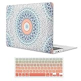iCasso Macbook Air 13 inch Rubber Coated Soft Touch Hard Shell Protective Case Cover For Macbook Air 13 Inch Model A1369/A1466 With Keyboard Cover (Mandala&Lace)