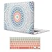 MacBook Air 13 Inch Case (Release 2010-2017 Older Version),iCasso Rubber Coated Soft Touch Hard Case with Keyboard Cover Only Compatible Macbook Air 13 Inch (Model:A1369/A1466), Mandala&Lace