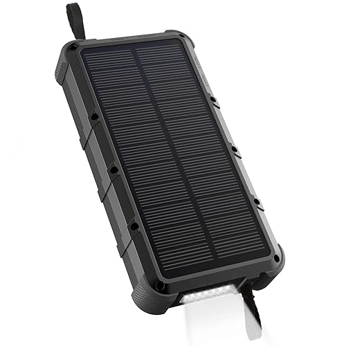 OUTXE Waterproof Solar Power Bank 20000mAh with Flashlight, Dual