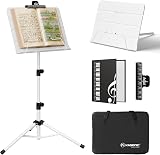 K Kasonic Foldable Music Stand 2-in-1 Collapsible Sheet Music Folder White