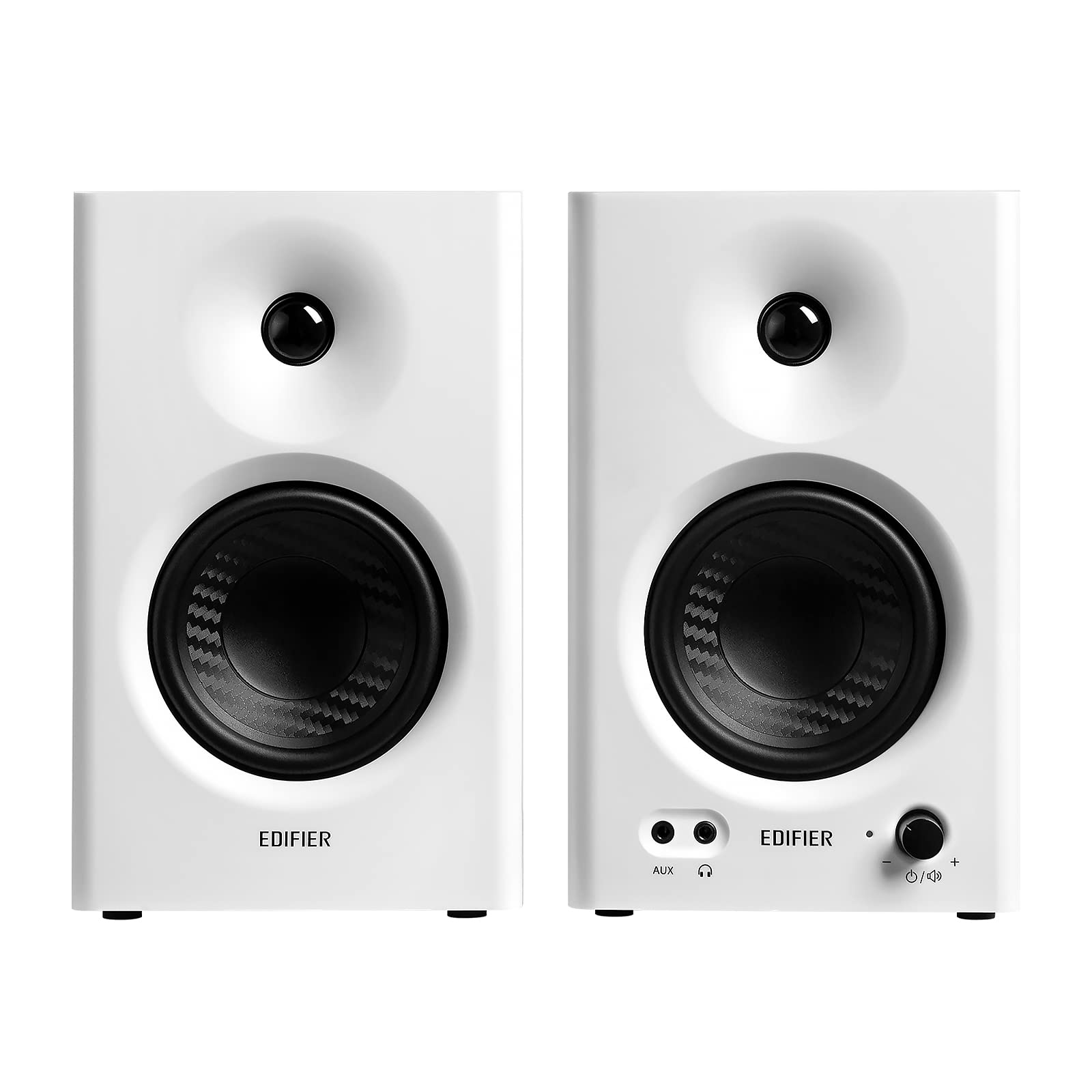 Edifier MR4 kompakte 2.0 Studiomonitore (42 Watt) mit Class-D Verstärker und Zwei wählbaren Klangmodi, Weiß 2