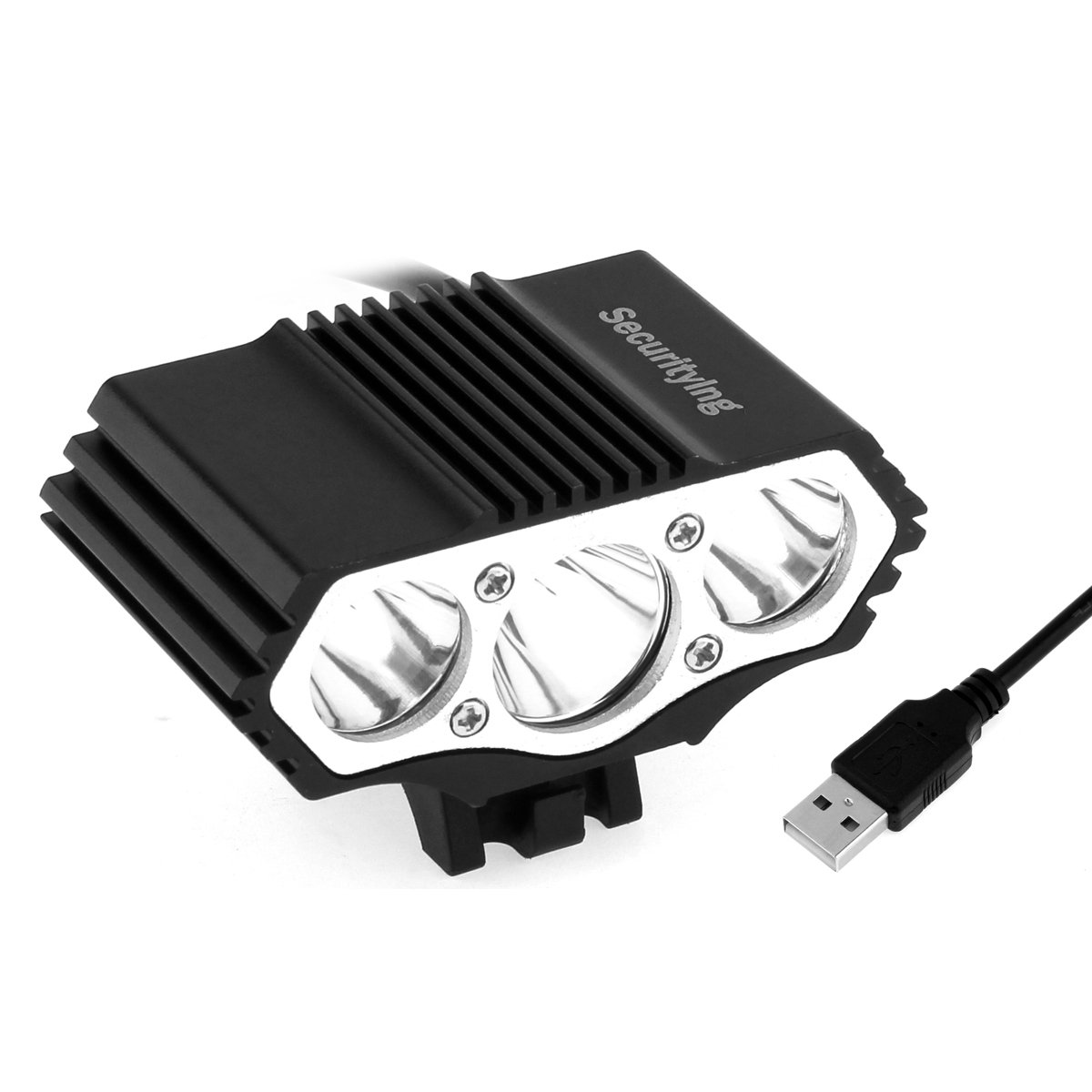 SecurityIng USB Powered Bicycle Light, LED Headlamp Waterproof 1800 Lumens 4 Modes Cycling Front Lamp Bike Headlight for Mountain Road, Kids and City Bicycle - USB Cable Included