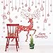 CUGBO Red Reindeer Snowflake Christmas Tree Wall Sticker Home Decor Decal for Glasses Shops Window