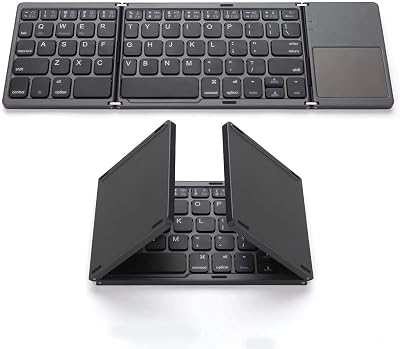 Zedo Foldable Bluetooth Keyboard Pocket Size Mini with Touchpad for Android