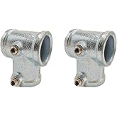 2 Pcs Galvanized Pipe Fittings Single Socket Tee Steel Pipe Pipe Clamps Fits 1 Inch (25.4 mm) OD Pipe,Single Socket Tee Pipe Fitting Rail Connector Fit for 90&deg; Butt Joint Between Two Pipes