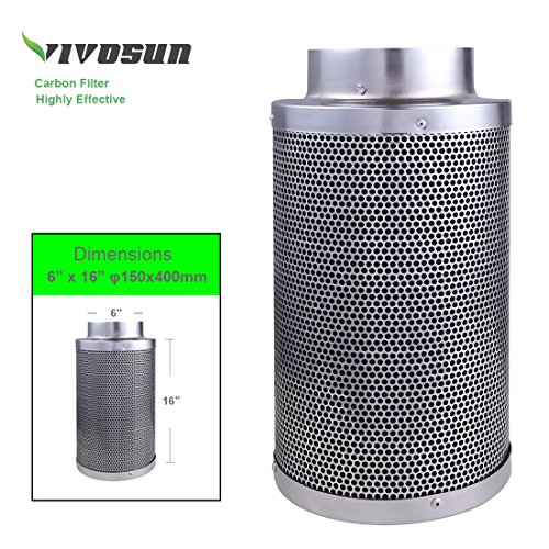 VIVOSUN-6-Inch-Air-Carbon-Filter-Odor-Control-with-Australia-Virgin-Charcoal-for-Inline-Fan-Pre-filter-Included-400CFM