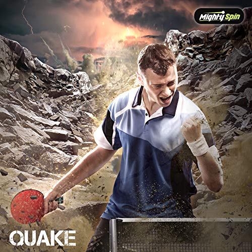 MightySpin Quake Pro Carbon Paddle Professional Level Table Tennis Racket 2.1 mm Rubber - Killer Spin Speed Ping Pong Paddles - Superb Carbonate Rackets Tech