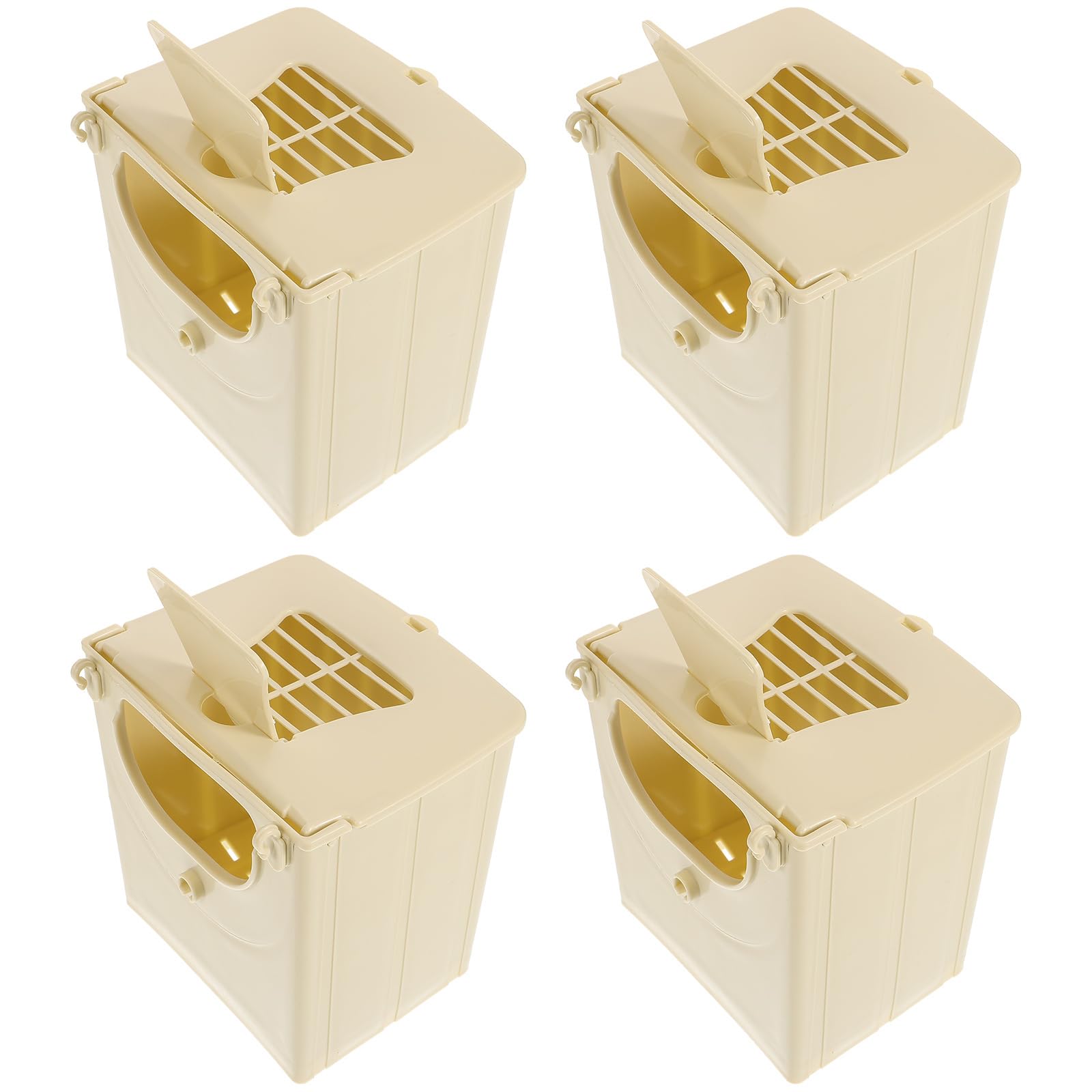 VANZACK Bird Breeding Box, 4pcs Bird Finch Nest Breeding Box with Hooks Hanging - Outdoor Hanging Bird Hut Parakeet Nest Box for Pet Cockatiel Parrot Budgie