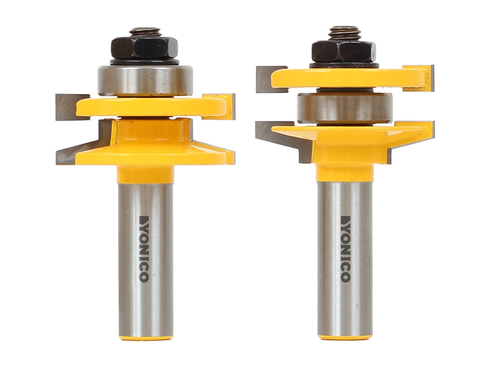 Yonico 12247-2 Bit Rail and Stile Router Bit Set, Bevel - Stock Size: 3/4" to 7/8" - 1/2" Shank โ image 1