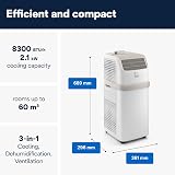 De Longhi Pinguino Compact 8300 BTU 3 in 1 Portable Air Conditioner White view 2