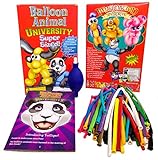 Balloon Animal University SUPERSIZED Kit with Qualatex 50 Count Custom Colors Assortment Balloons, Air Pump, Book, and Online Video Training Series. Learn to Make Balloon Animals Starter Kit!