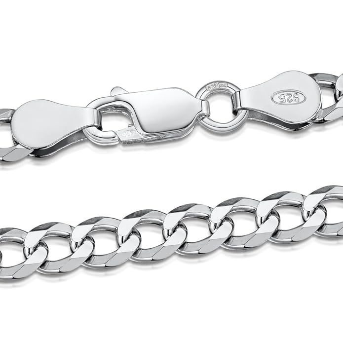 title=Amberta Collana da Uomo in Argento Sterling 925 Rodiato- Catena Modello