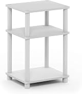 Furinno Just 3-Tier Side Table White Espresso Bedside End Table
