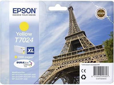 Epson T7024 Eiffel Yellow XL High Yield DuraBrite Ultra Ink Cartridge