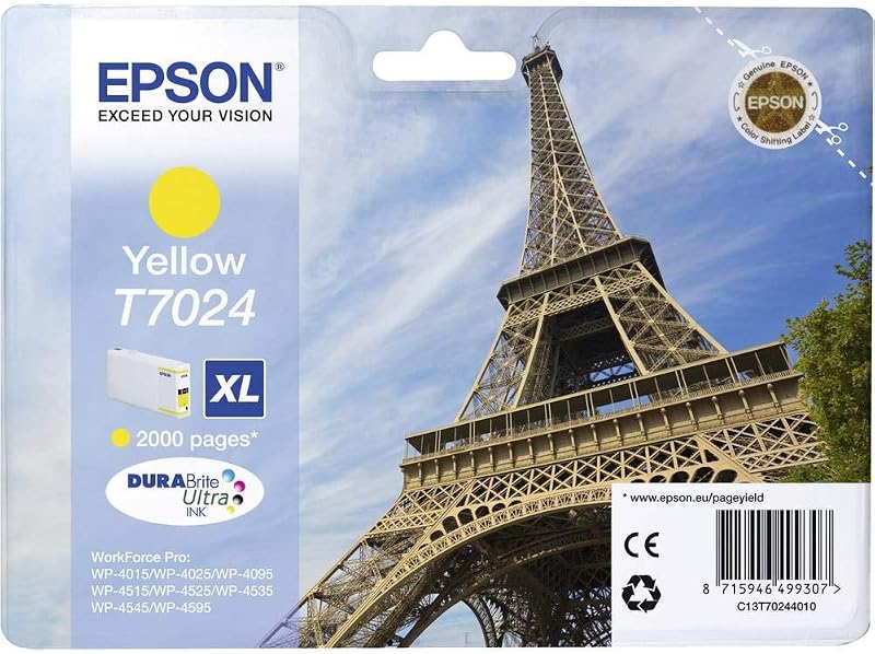 Epson T7024 Eiffel Yellow XL High Yield DuraBrite Ultra Ink Cartridge