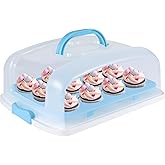 FEOOWV Portable Pie Cupcake Carrier - 10 Inch Round Food Container With Trays