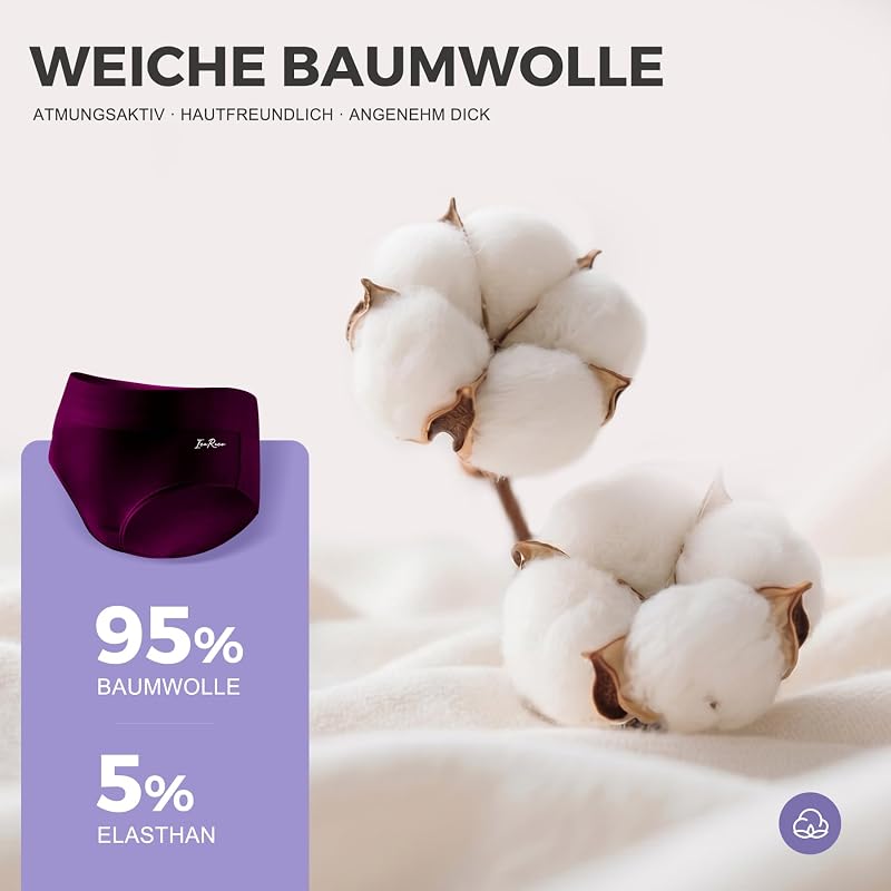 Unterwäsche Frauen Set Baumwolle Hohe Taille 5er Pack Mehrfarbig L