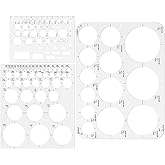 Tamaki Circle Template Circle Round Stencil Templates for Drafting for Office and School Building Formwork Drawings Templates, Large and Small Size, 3 Pack