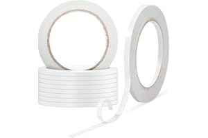 Double Sided Tape for Crafts, 10 Rolls Double Sticky Tape, 6mm x 25m Scrapbooking Double Sided Tape for Stamps Card Making Gi