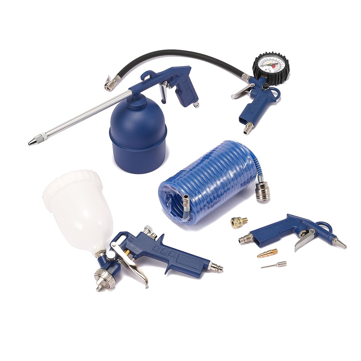 Air Compressor Accessories Tool kit Garage 8 Piece Compressed Air Set（All Blue