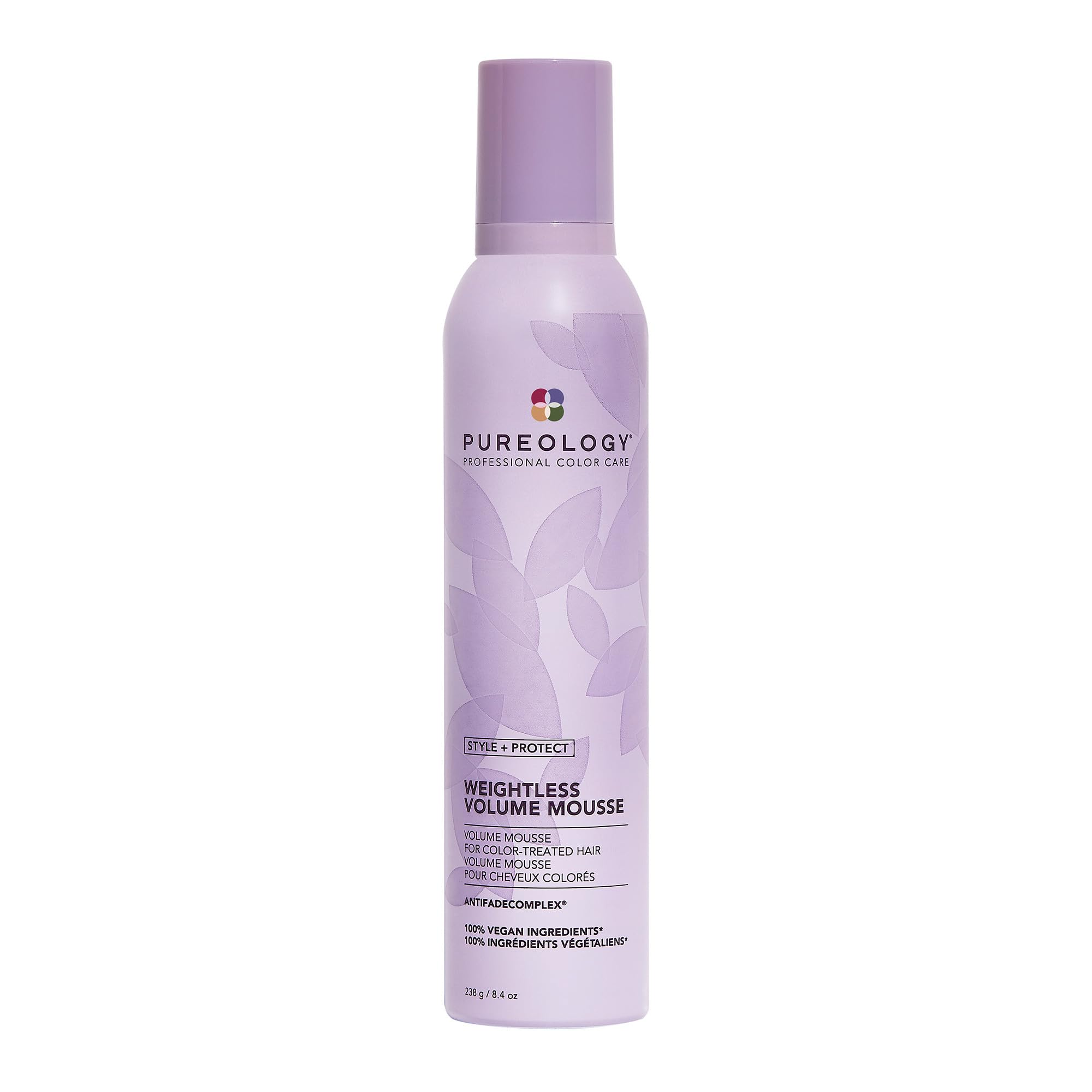 Pureology Weightless Volume Hair Mousse, Adds Volume, Shine & Protection for Color-Treated Hair, Vegan Formulas, Sulphate Free for a Gentle Cleanse, 238 g