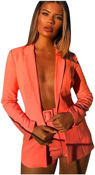 red shorts and blazer set