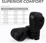 EVO Fitness Boxing Gloves Matte Black 12 OZ with Hand Wraps Unisex view 6