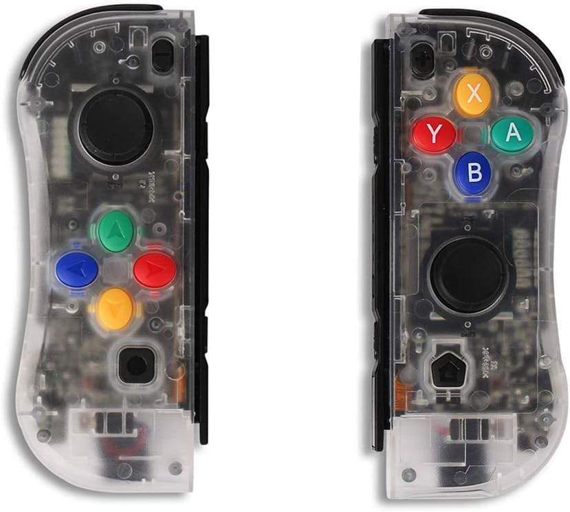 Aosai NS Switch Joy Pad Controllers - Left and Right Controllers Compatible for Nintendo Switch Console as a Joy Con Controller Replacement (Clear)