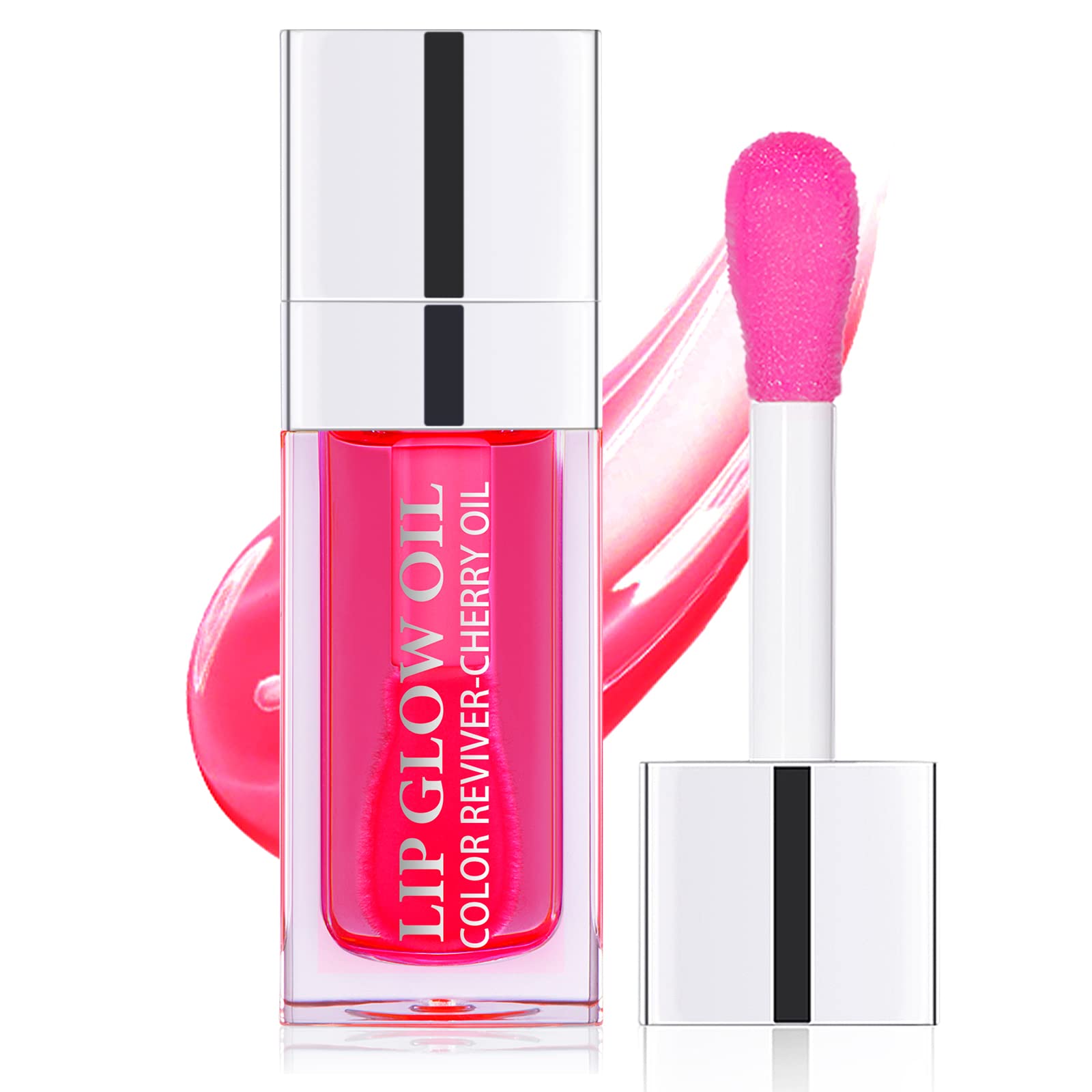 Erinde Lip Glow Oil, Clear to Pink, Color Change Effect, Moisturizing Lip Oil Gloss Transparent Plumping Lip Gloss, Lip Oil Tinted for Lip Care and Dry Lips 015#