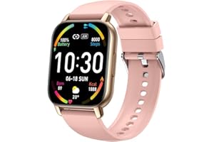 HOXE Smart Watch (Answer/Make Calls), 1.85" Smartwatch for Men Women IP68 Waterproof, 112 Sport Modes, Fitness Activity Tracker, Heart Rate Monitor Sleep Step Counter, Smart Watches for Android iPhone Pink