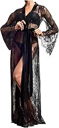 Lace Robes for Women Sexy Long Lingerie Robe for
