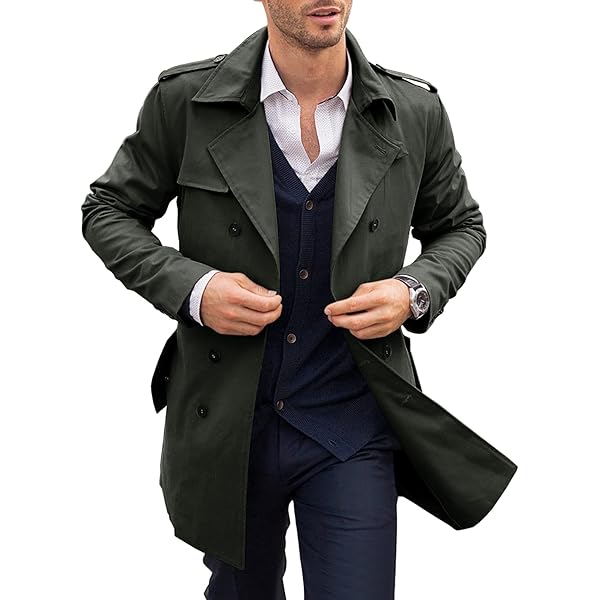 Mens Jacket Spring Mackintosh Single-breasted Cotton Trench Coat
