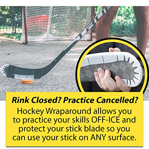 Hockey Wrap Around Stick Blade Protector with Green Biscuit Puck and