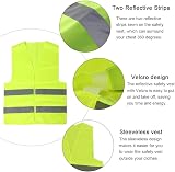 BUZIFU 4 Pcs Reflective Vest High Visibility Safety Waistcoat Fluorescent Night view 5