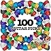 Best Guitar Picks (HUGE 100 VALUE PACK) Unique Designs in Assorted Colors & Celluloid Finish- 3 Different Sizes Light/Thin, Medium, & Heavy/Thick - Awesome for Acoustic, Bass, or Electric Guitars