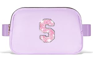 Uygafly Gifts for Girls & Kids - Birthday Gifts for Daughter & Sister, Essentials for Her, Travel Essentials, Cute Teen Trendy Stuff Waist Packs Belt Bag Crossbody Bag | Lavender, Initial S