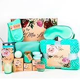 Luxury Spa Gift Basket Set – 16 Pcs Bath Set with Bath Bombs, Body Lotion, Shower Gel & More – Relaxing Gifts for Women & Men – Perfect for Birthday, Christmas, Thank You & Bridal Shower(Turquoise)