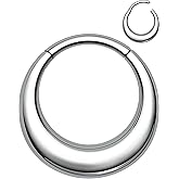 OUFER Titanium Septum Rings, 16G Septum Jewelry, Clicker Septum Nose Piercing Jewelry Hoops, Silver Gold Hinged Segment Daith Piercing Jewelry for Women Men-8mm/10mm
