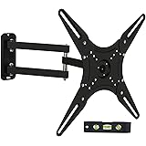 Mount-It TV Wall Mount Full Motion LCD, LED 4K TV Swivel Bracket for 23-55 inch Screen Size, Compatible with VESA 400x400, 66 lbs Capacity (MI-2065L), Black