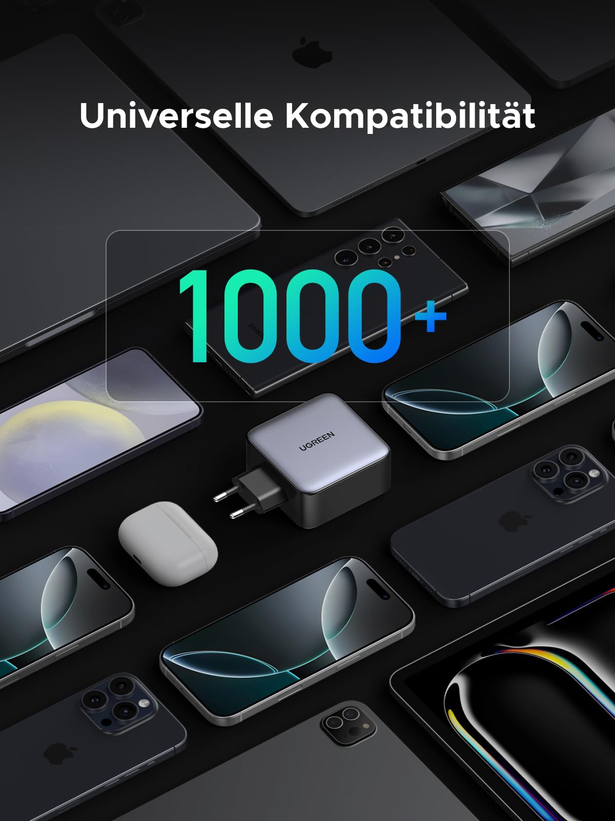 UGREEN Nexode 200W USB C Ladegerät, GaN Netzteil mit 4 Ports, Ultimativer 140W Schnellladeblock, Intelligente Leistungsverteilung, Kompakt & Universell für MacBook, iPhone 17-8, Galaxy Serien 7