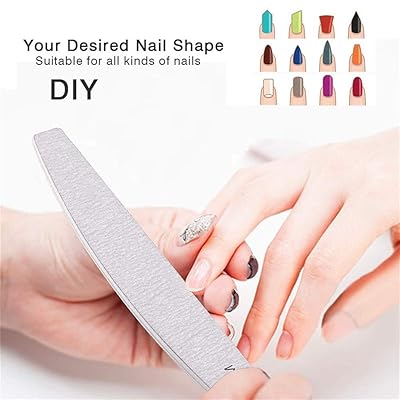 Buy Yonthy 10pcs Professional Nail File 100 180 Half Moon Sandpaper Nail Sanding Blocks Grinding Polishing Manicure Care Tools Manicure Pedicure Beauty Tool Online In Indonesia B08zxsdxp3