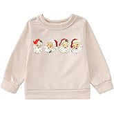 GLIGLITTR Toddler Boy Girl Christmas Sweatshirt Kid Xmas Santa Graphic Shirt Tops Baby Long Sleeve Crewneck Winter Clothes