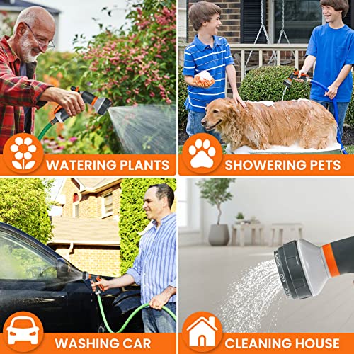 Garden Irrigation Gun, Multifunction Gun with Controllable Water Flow, Water Spray with 8 Adjustable Modes for Car Wash, Shower, Cleaning Sidewalk and Pet Bathing